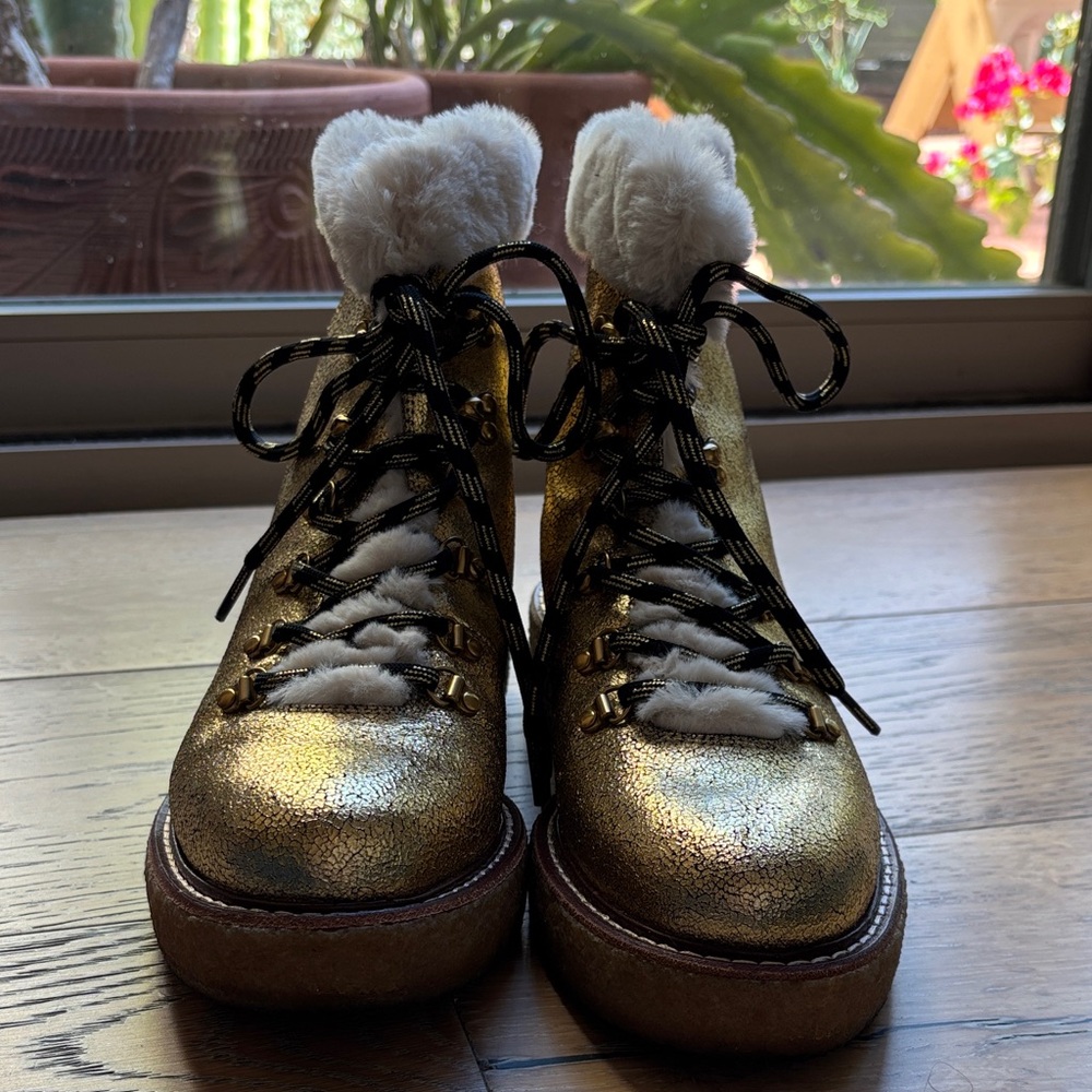 J. Crew Gold and Black Women's Winter Boots